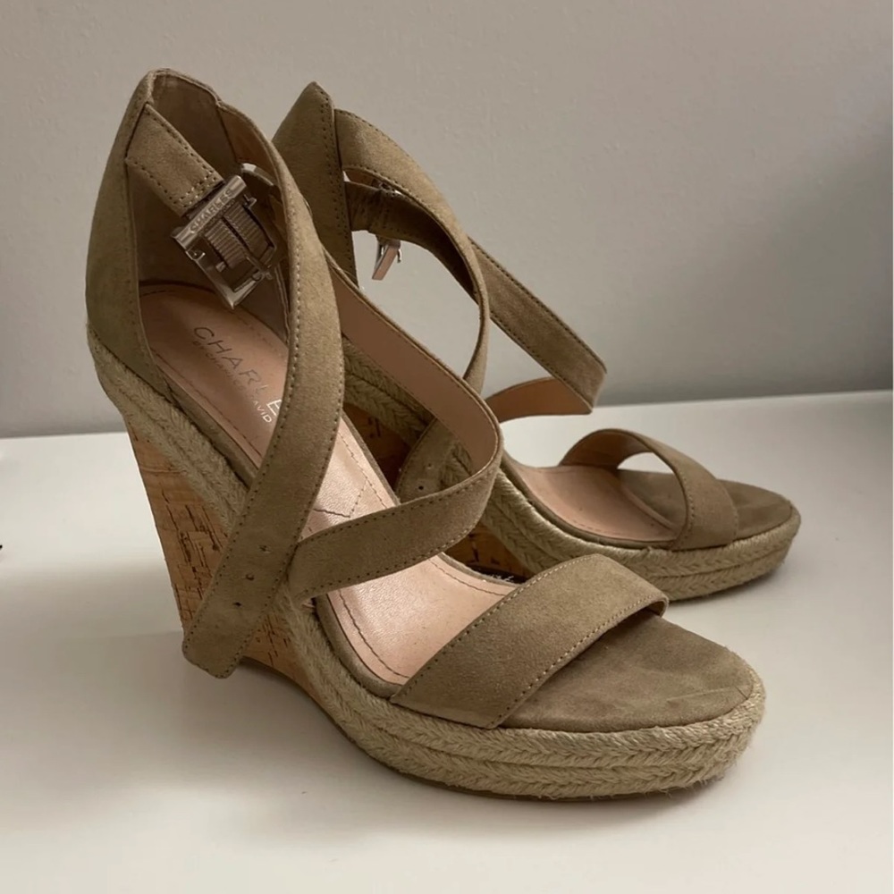Nude platform wedges